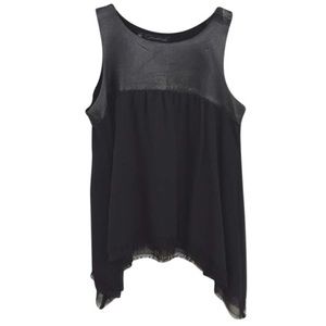 NWT Patterson J Kincaid Black leather top